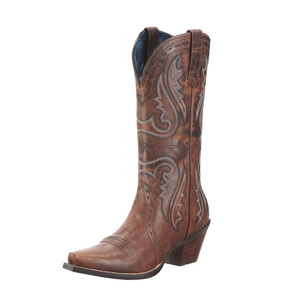Ariat Brown Leather Snip Toe Cowboy Boots